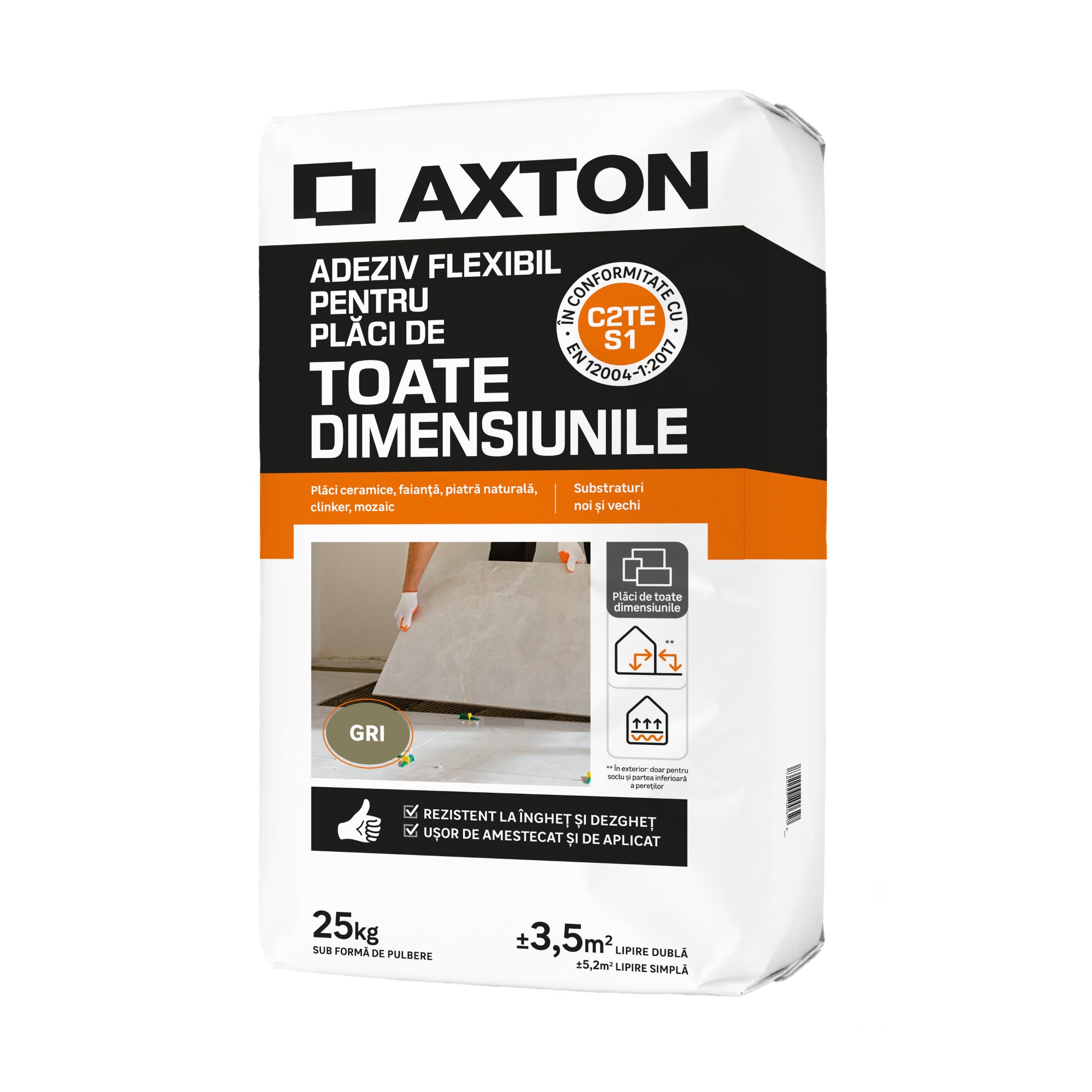 Adeziv superflexibil placari ceramice, interior/exterior, Axton