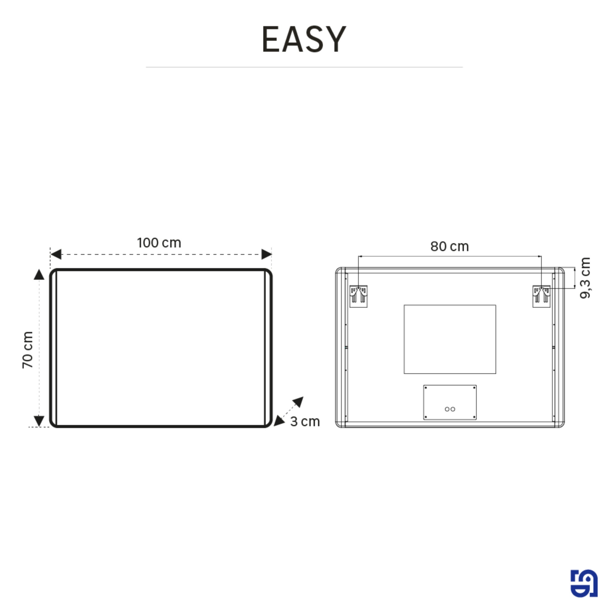 Oglinda baie cu LED Sensea Easy, 100 x 70 cm