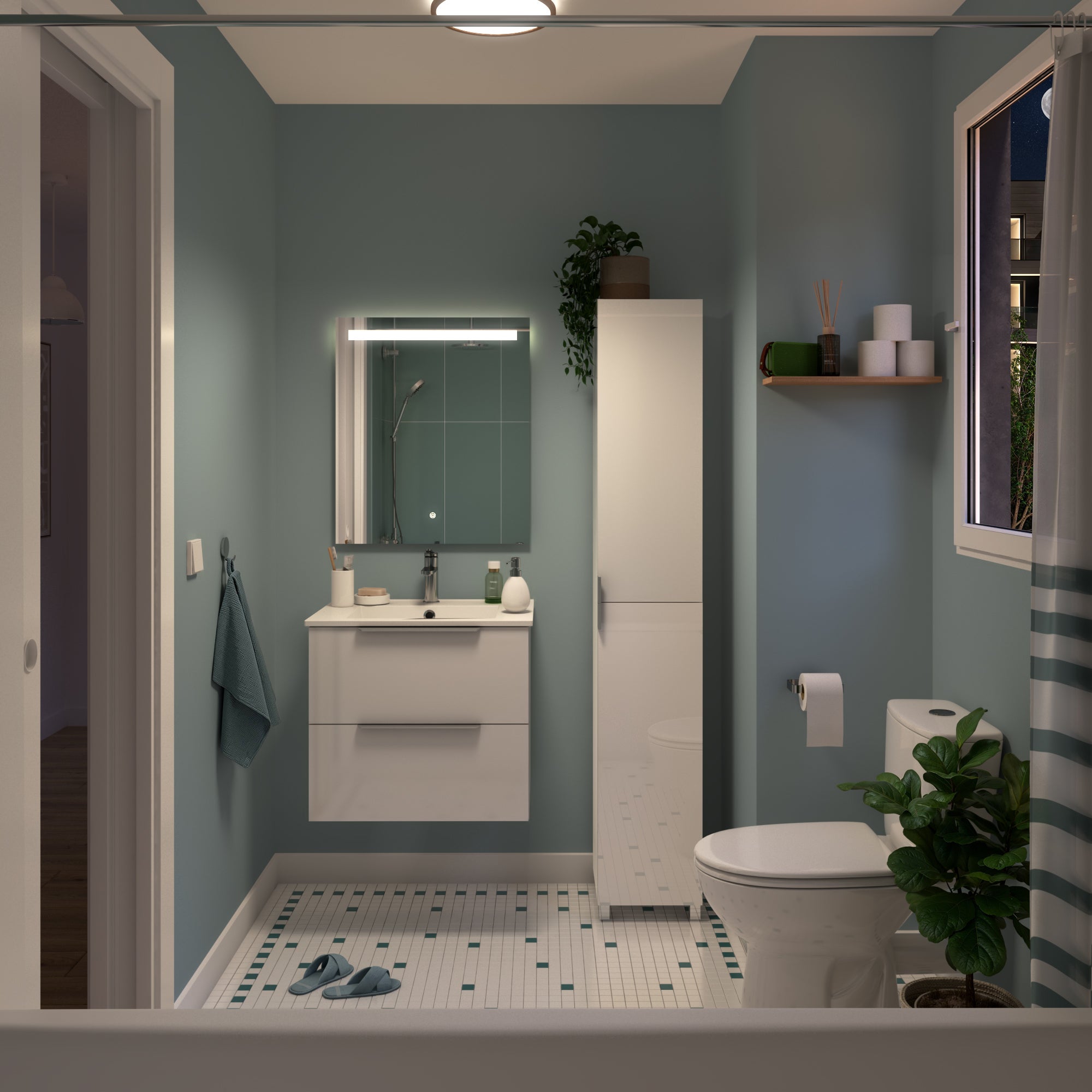 Oglinda baie cu LED Sensea Essential, 60 x 70 cm