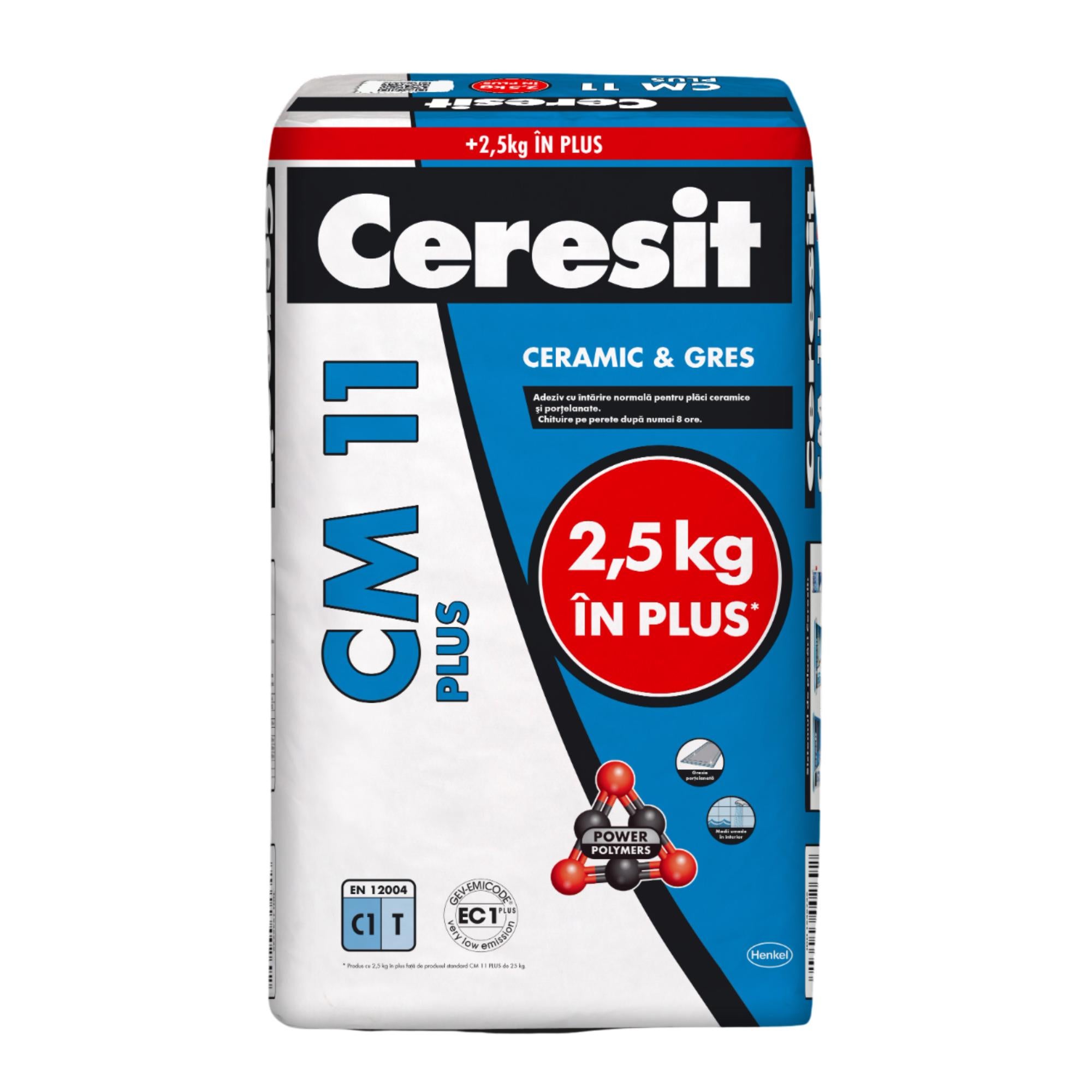 Adeziv placari ceramice, interior, Ceresit CM11 Plus, gri, 27.5 kg