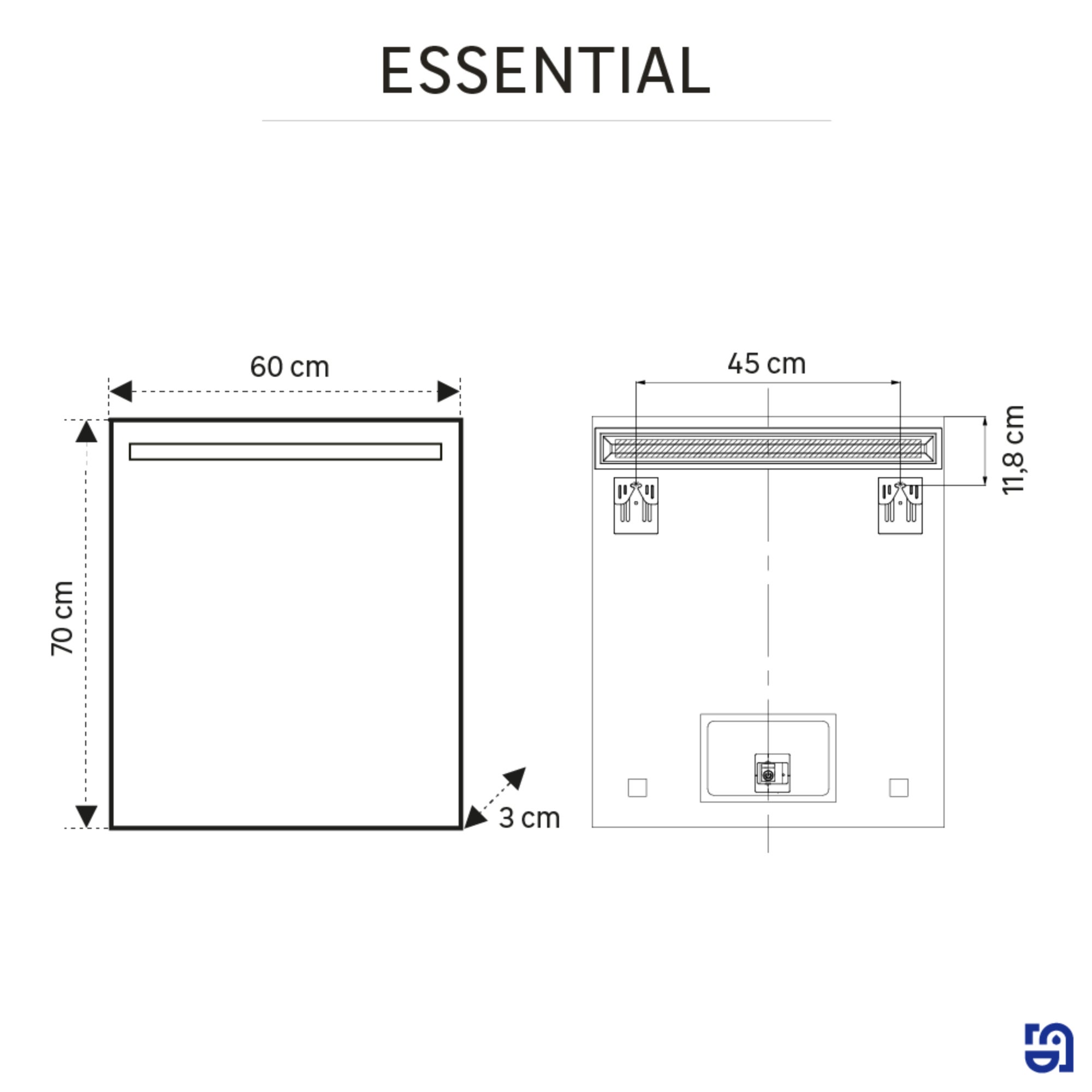 Oglinda baie cu LED Sensea Essential, 60 x 70 cm