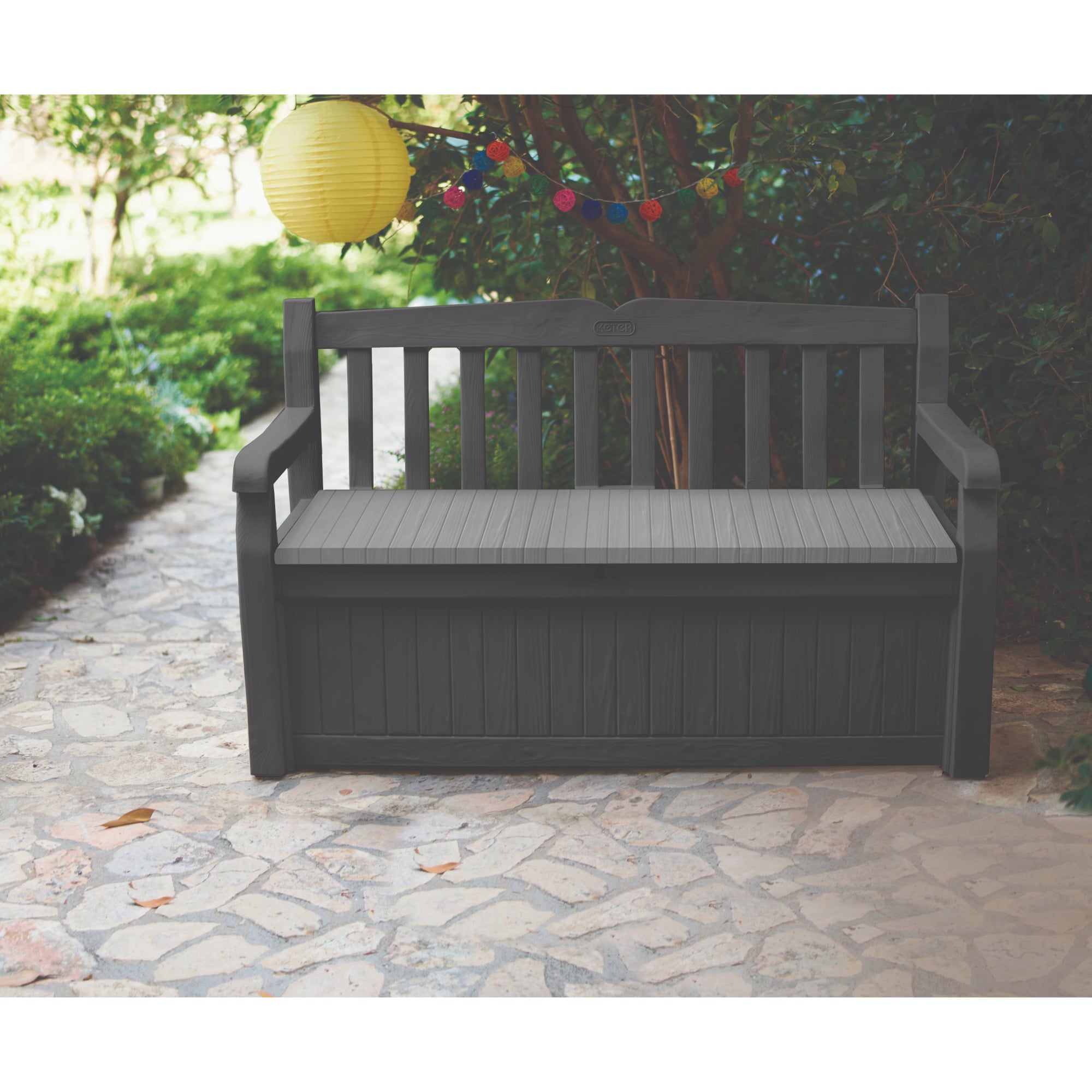 Banca cu lada depozitare gradina Eden Garden, plastic, 140 x 60 x
