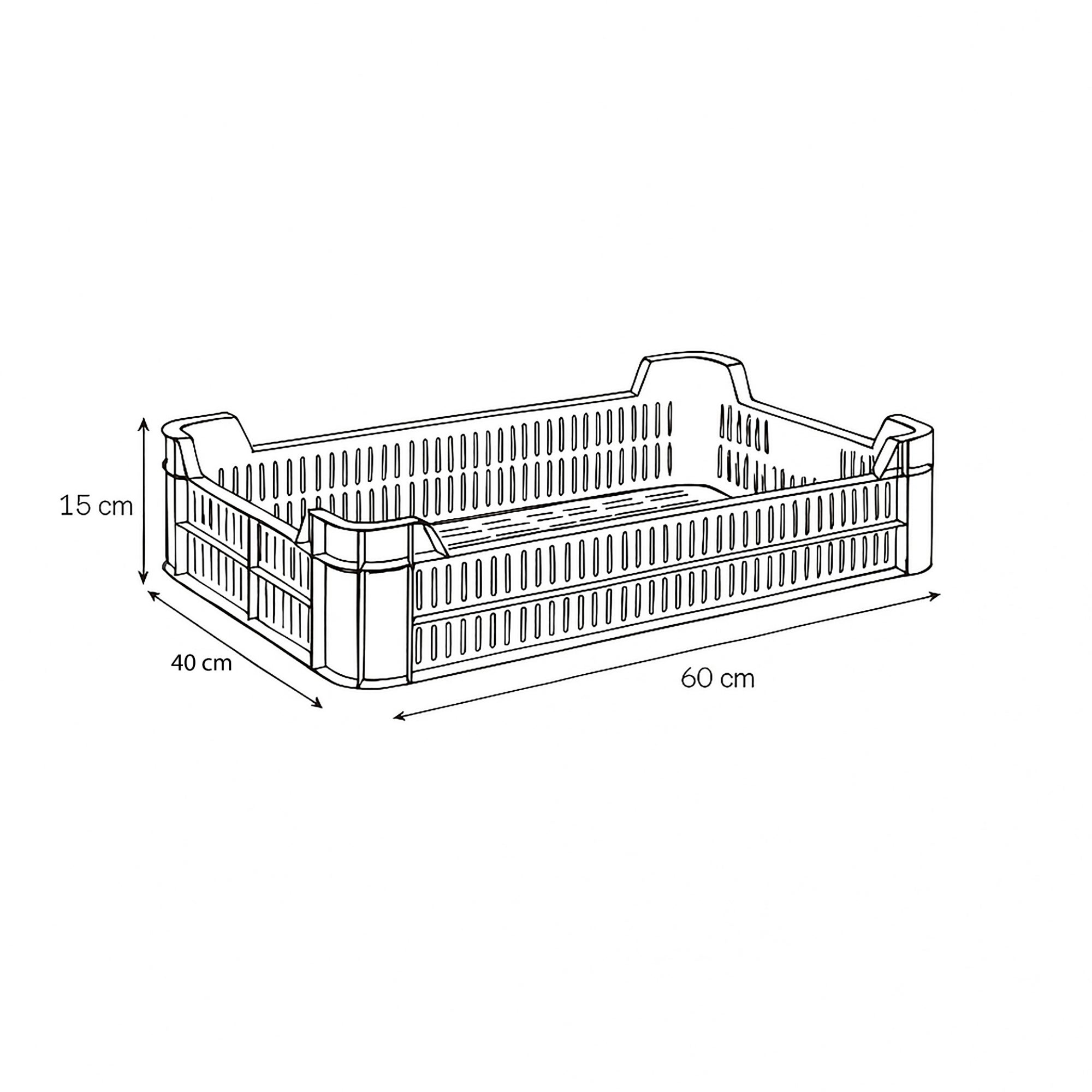 Lada depozitare, din plastic, 60 x 40 x 15 cm, 35 L, neagra