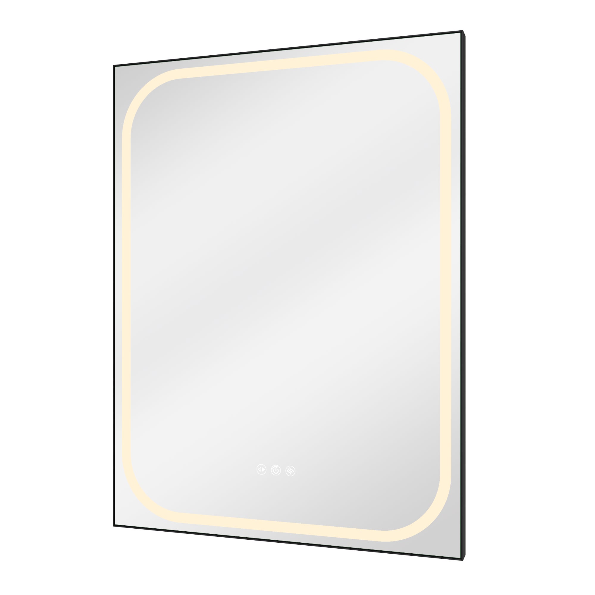 Oglinda baie cu LED Sensea Remix, 60 x 80 cm, negru