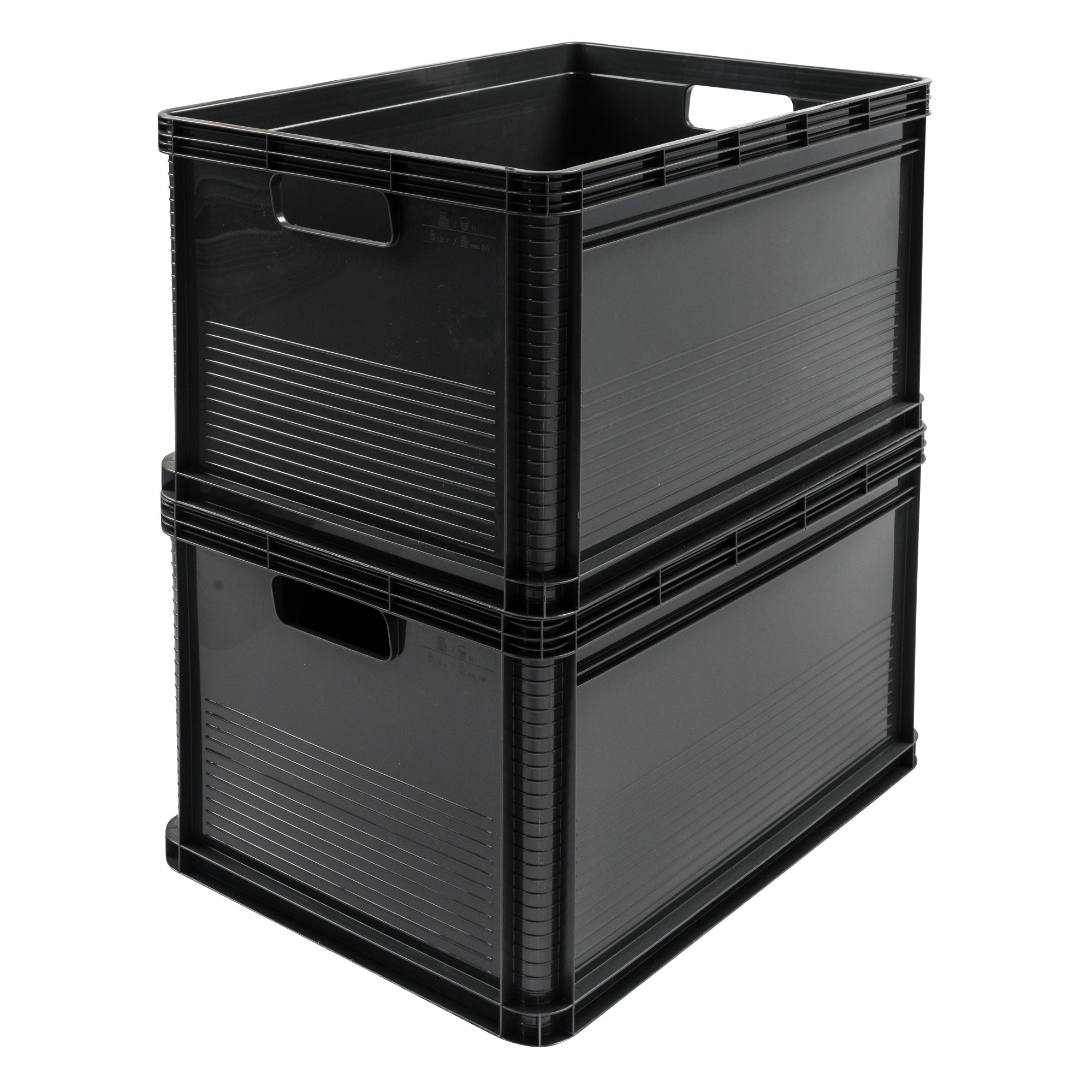 Lada depozitare, din plastic, 60 x 40 x 32 cm, 64 L, negru