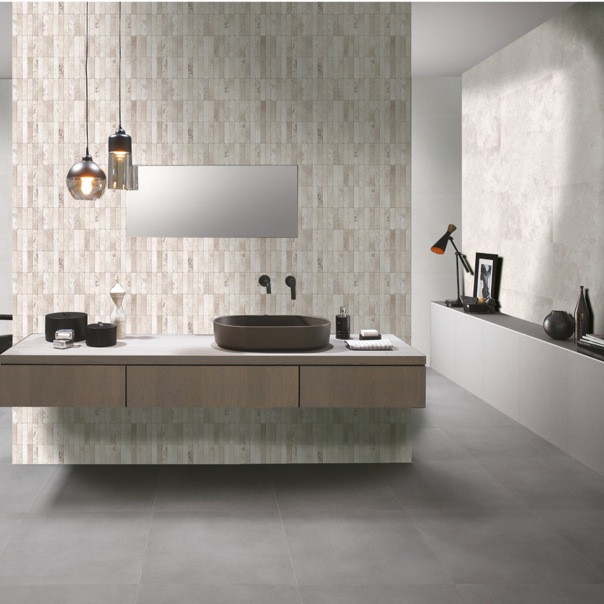 Faianta 30 x 60. cm, Deep 6477L, aspect ciment, bej, mat
