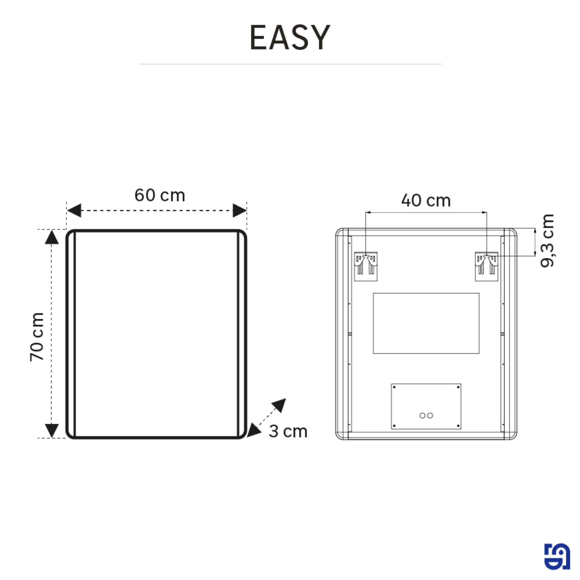 Oglinda baie cu LED Sensea Easy, 60 x 70 cm