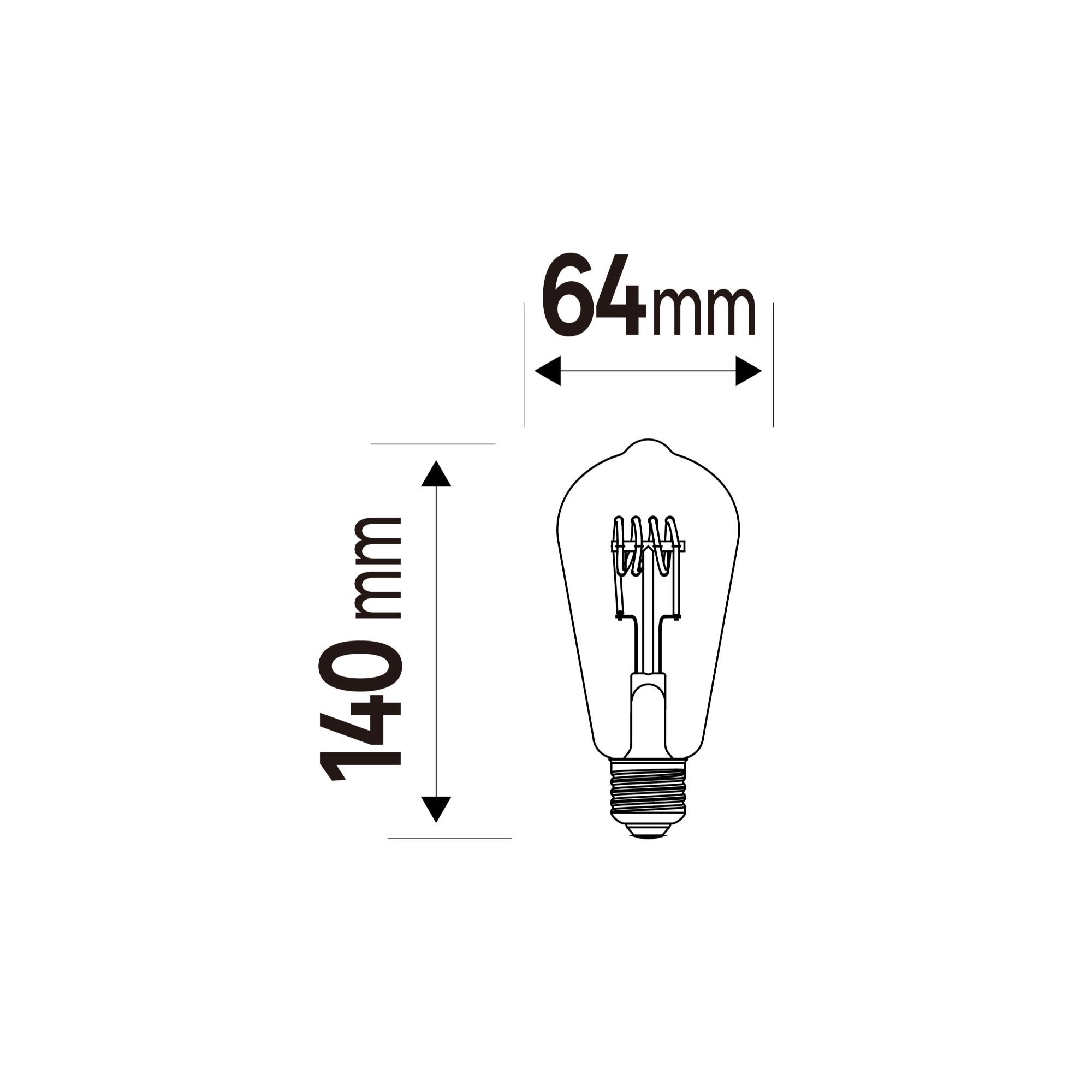 Bec LED decorativ Lexman, E27, ST64, 4.9 W, alb cald, 2700K, 400 lm ...