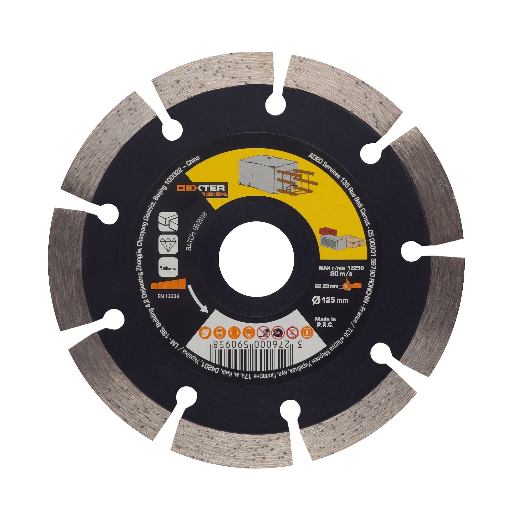 Disc diamantat Dexter Pro, pentru beton, Ø 125 mm